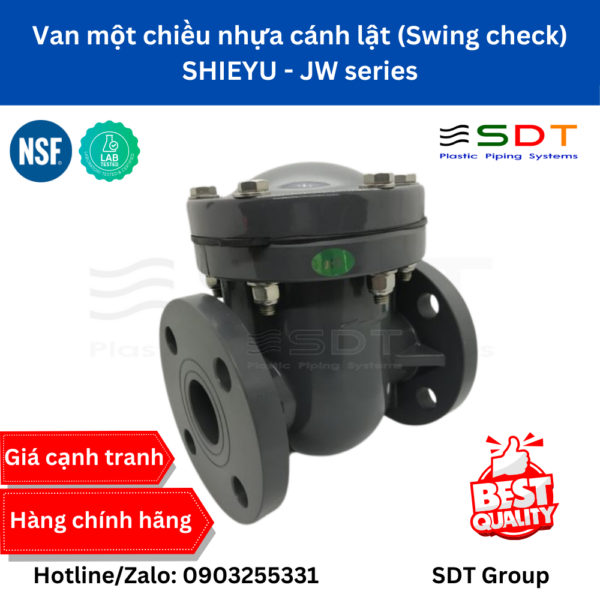 Van một chiều nhựa cánh lật (Swing check) SHIEYU - JW series