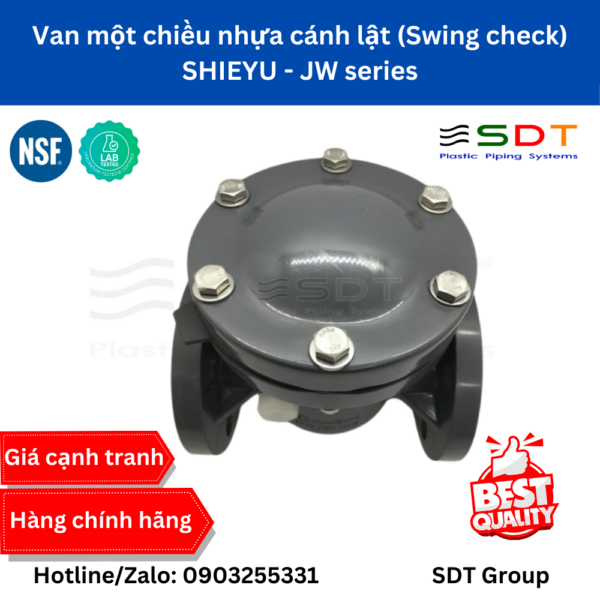 Van một chiều nhựa cánh lật (Swing check) SHIEYU - JW series
