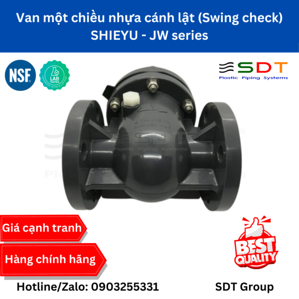 Van một chiều nhựa cánh lật (Swing check) SHIEYU - JW series