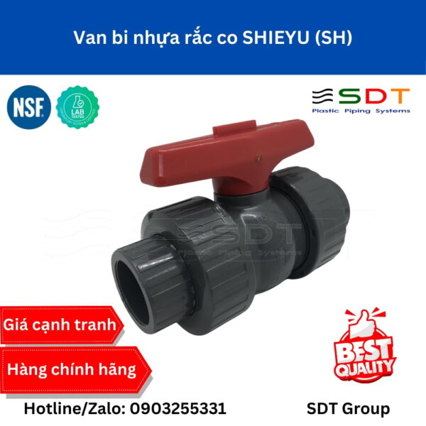 Van bi nhựa rắc co DN25 SHIEYU (1”) – UPVC/CPVC SCH80 | Hàng Đài Loan