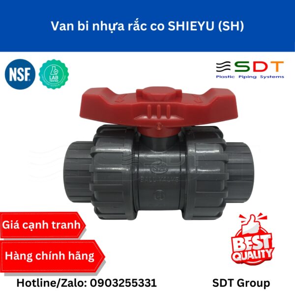 Van bi nhựa rắc co DN50 SHIEYU (2”) – UPVC/CPVC SCH80 | Hàng Đài Loan