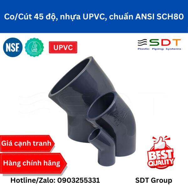 Cút 45 Độ Nhựa UPVC SCH80 - SHIEYU (DFP)