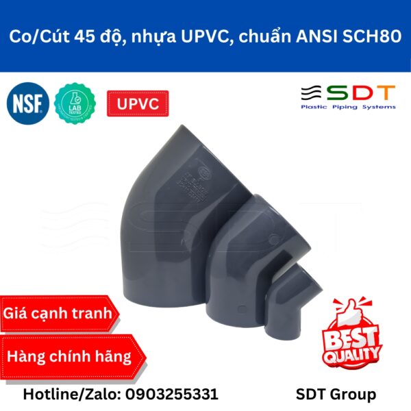 Cút 45 Độ Nhựa UPVC SCH80 - SHIEYU (DFP)