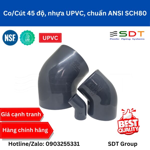 Cút 45 Độ Nhựa UPVC SCH80 - SHIEYU (DFP)