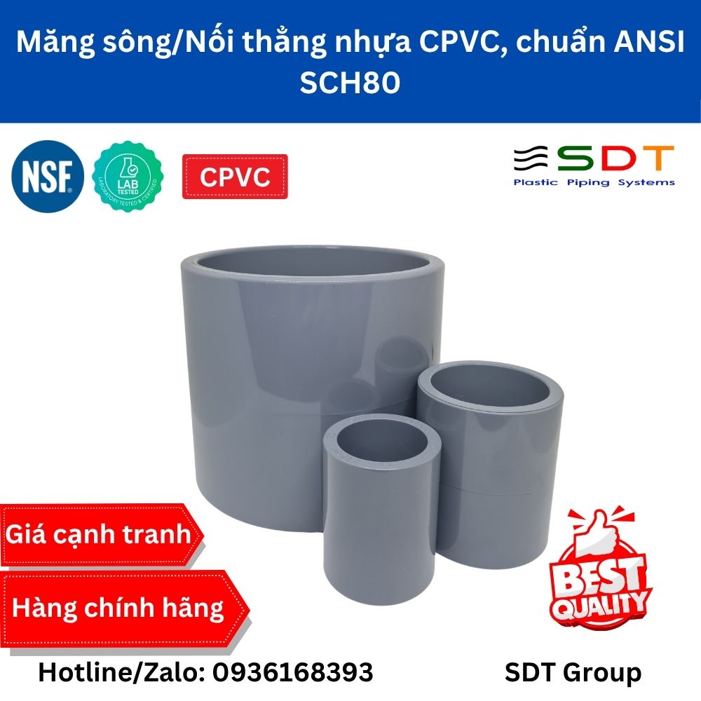 Măng sông nhựa CPVC SCH80 - SHIEYU (DFP) Măng sông nhựa CPVC SCH80 - SHIEYU (DFP)