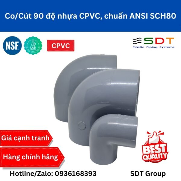 Cút 90 ren nhựa CPVC SCH80 - SHIEYU (DFP)
