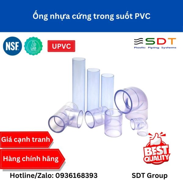 Ống nhựa cứng trong suốt Clear PVC SCH40 - SHIEYU (DFP)
